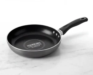 Black Hawkins nonstick frying pan with stay-cool handle - top household items in Vadanappally